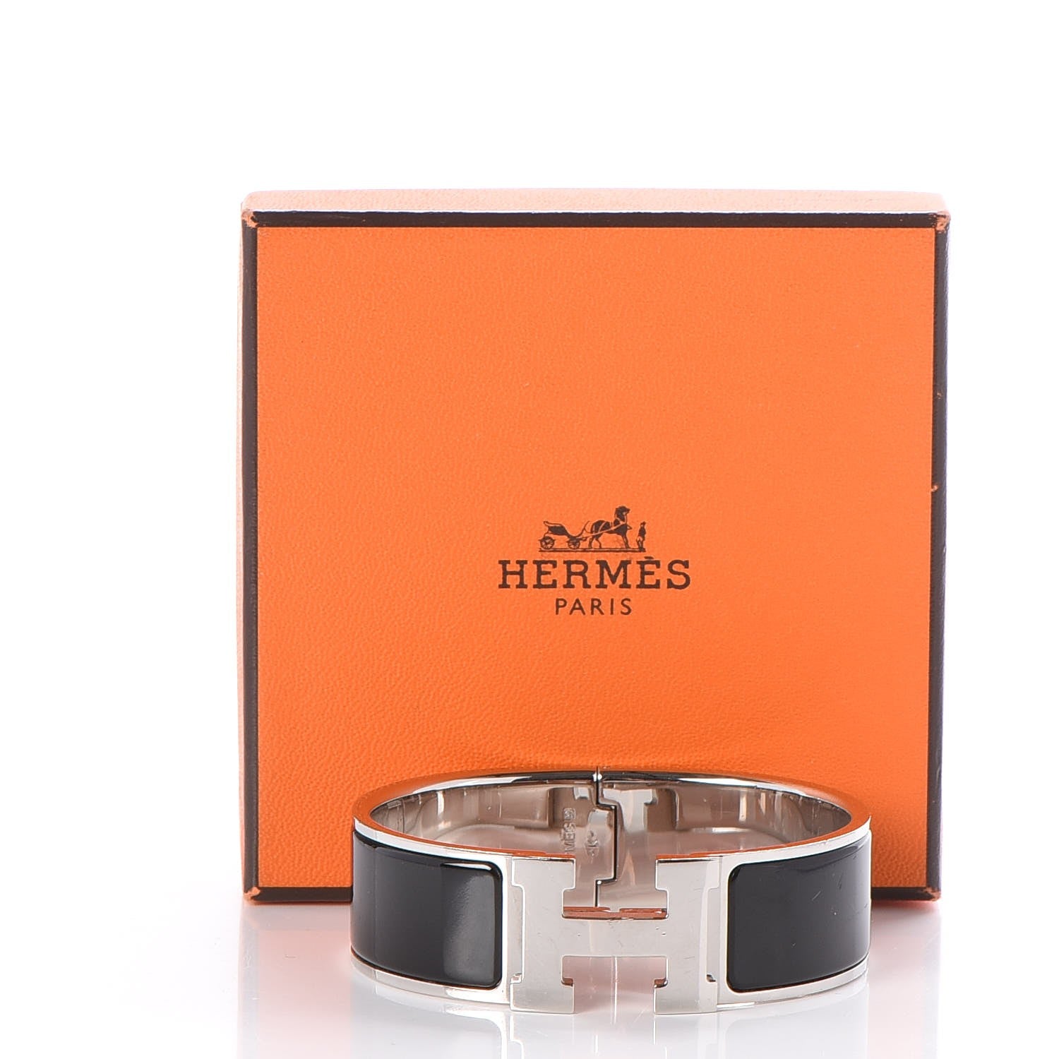 Hermes Enamel Wide Clic Clac H Bracelet GM Black 5 of 5
