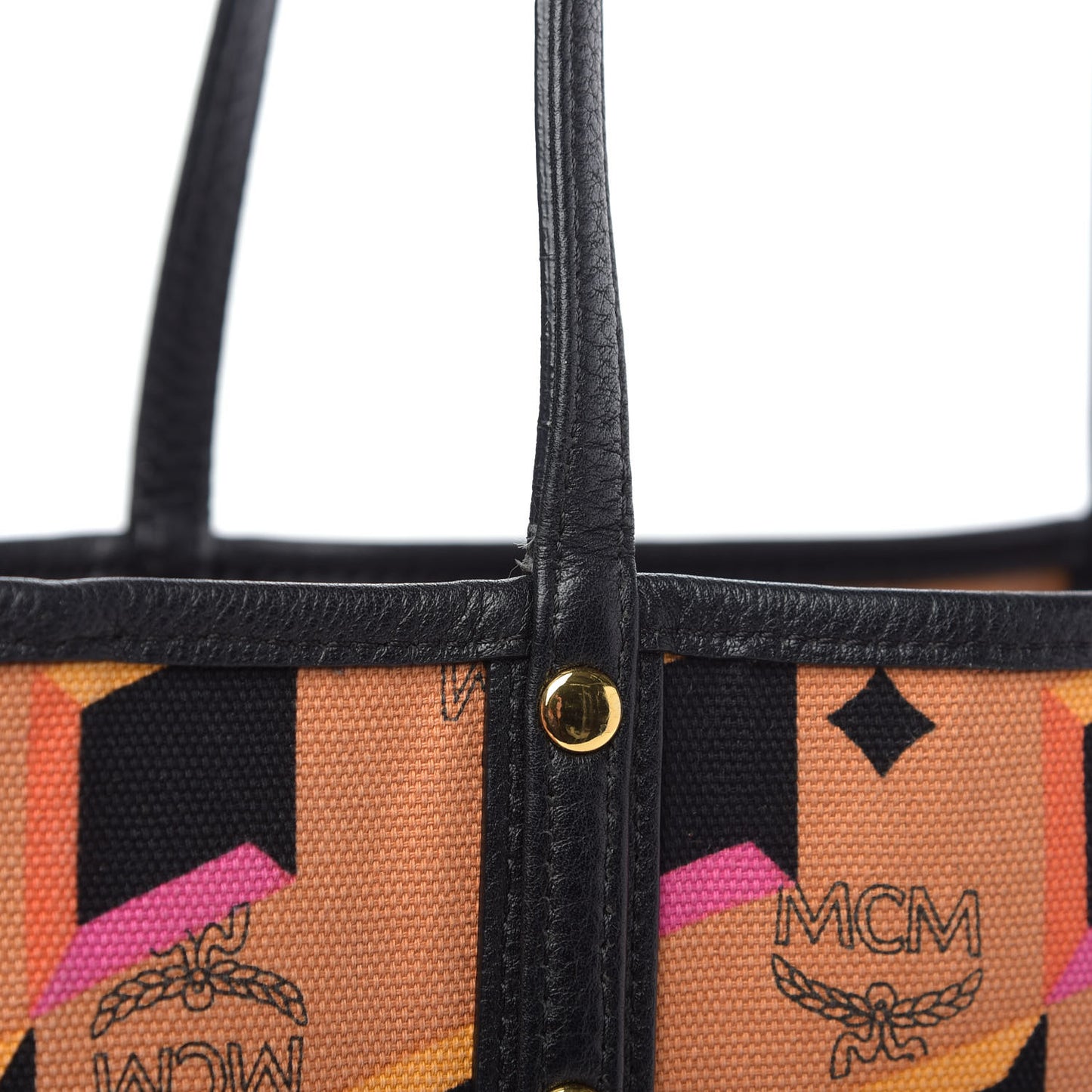 Visetos Medium Reversible Shopping Tote Cognac Black
