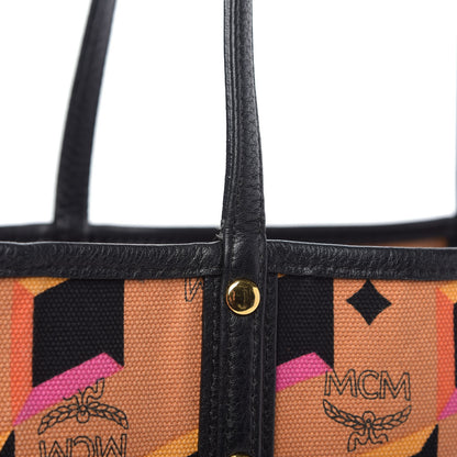 MCM Visetos Medium Reversible Shopping Tote Cognac Black 14 of 15