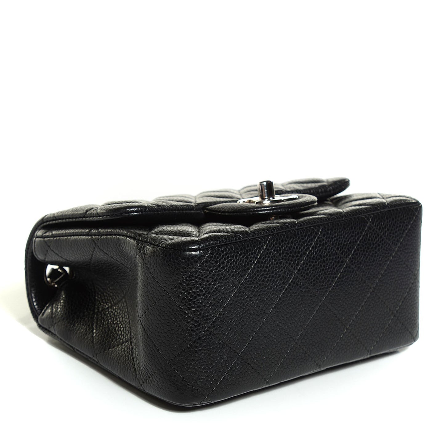 Caviar Quilted Mini Square Flap Black