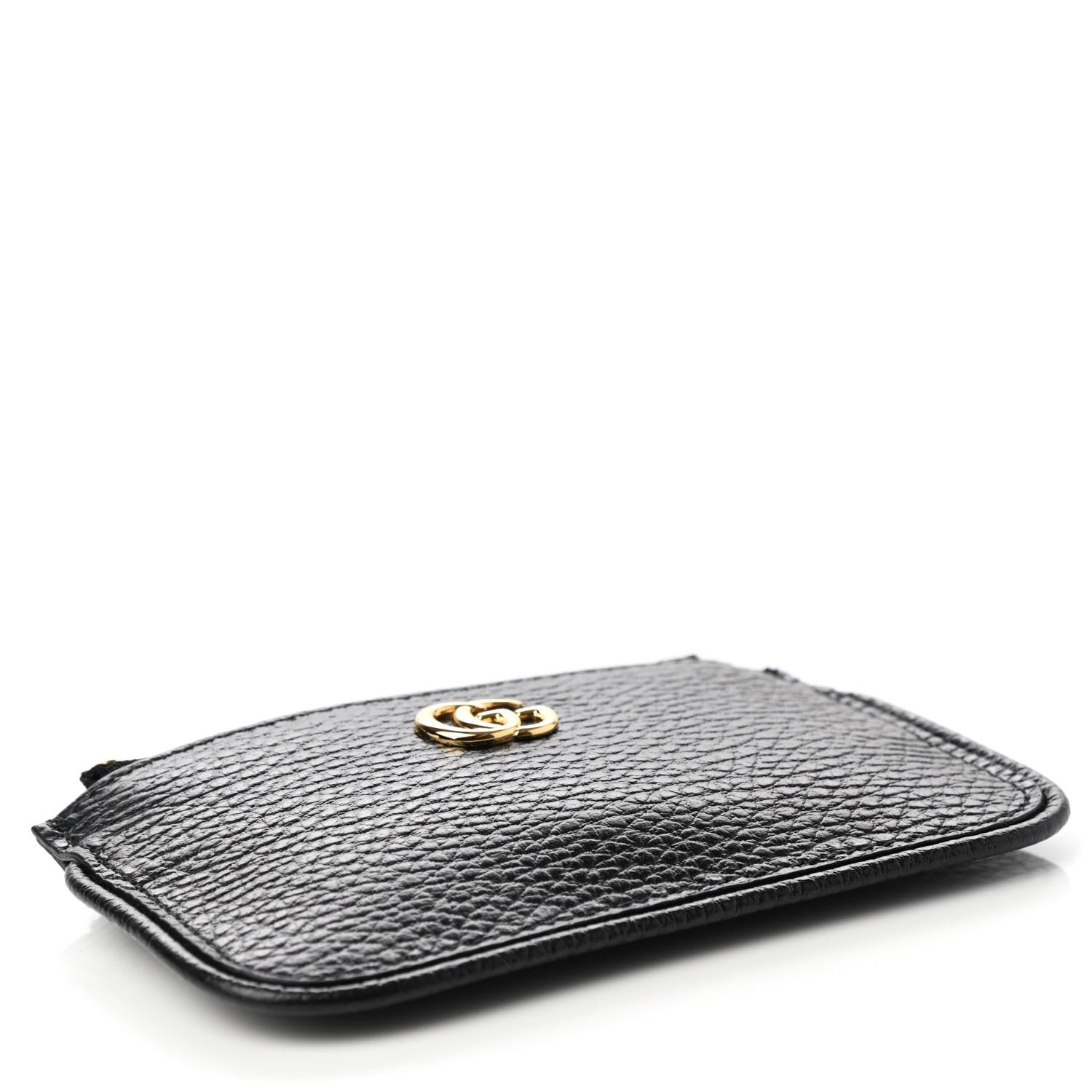 Gucci Pebbled Calfskin GG Marmont Key Case Card Holder Black 3 of 6