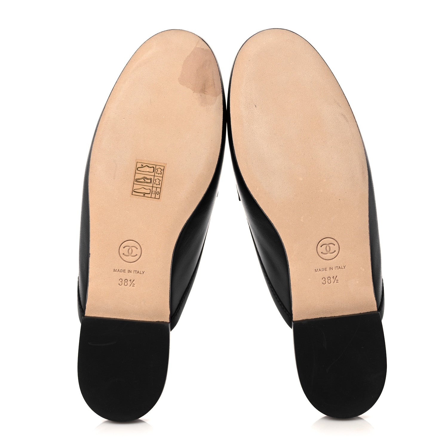 Chanel Lambskin Pearl CC Mules 38.5 Black 5 of 9