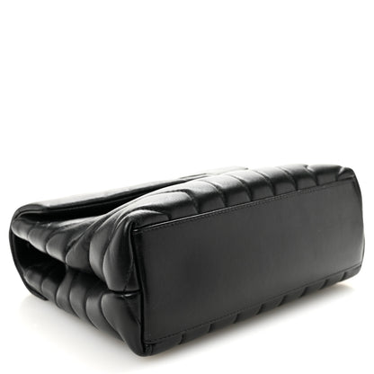 Saint Laurent Calfskin Y Quilted Monogram Monochrome Small Loulou Chain Satchel Black 4 of 9