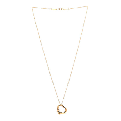 Tiffany 18K Rose Gold 16mm Elsa Peretti Open Heart Pendant Necklace 3 of 9