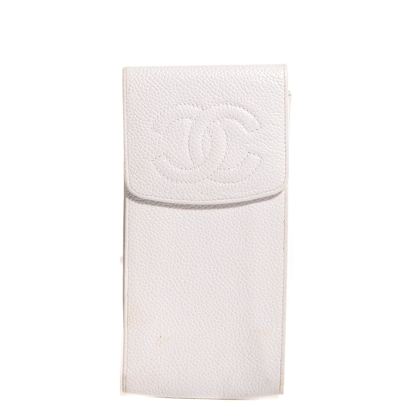 Caviar CC Eyeglasses Case White
