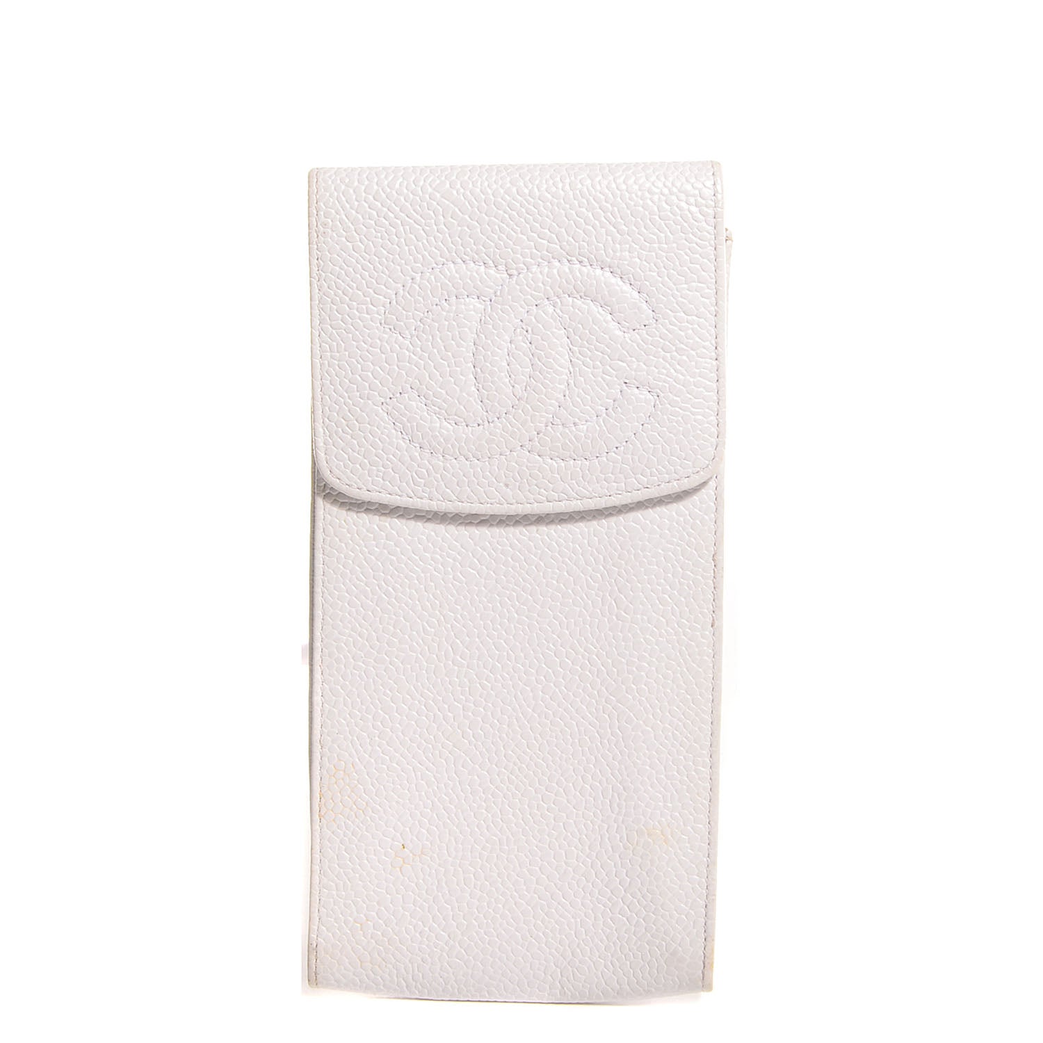 Chanel Caviar CC Eyeglasses Case White 1 of 7