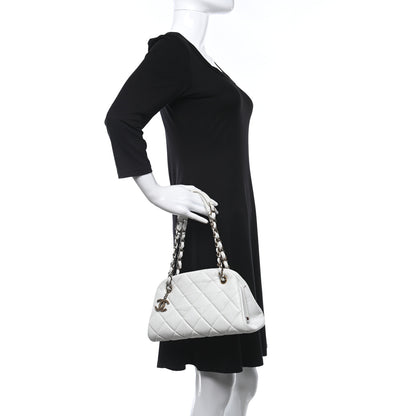 Chanel Aged Calfskin Small Just Mademoiselle Bowling Bag White 2 of 10