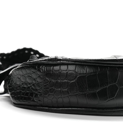 Balenciaga Extra Supple Calfskin Crocodile Embossed Monochrome Le Cagole Shoulder Bag XS Black 9 of 10