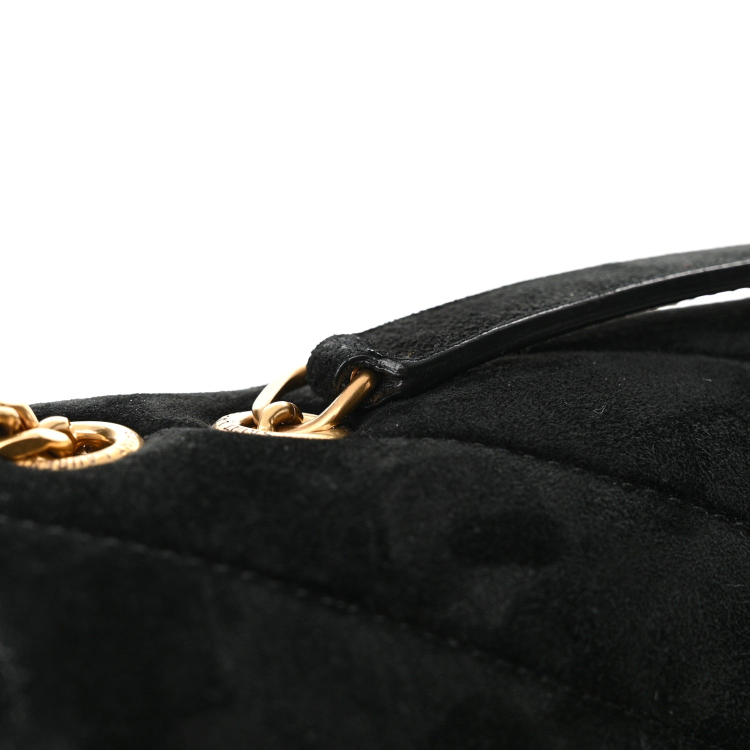 Saint Laurent Suede Calfskin Y Quilted Monogram Small Loulou Chain Satchel Black 13 of 13
