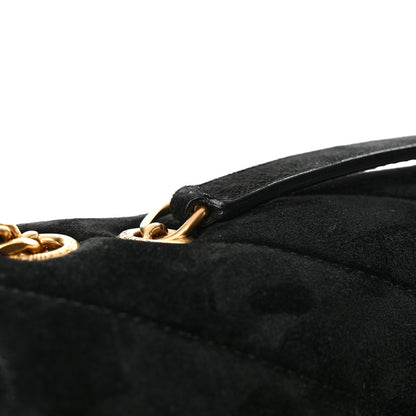 Saint Laurent Suede Calfskin Y Quilted Monogram Small Loulou Chain Satchel Black 13 of 13