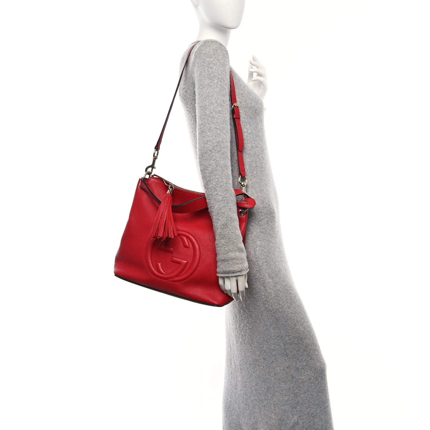 Gucci Pebbled Calfskin Large Soho Hobo Tabasco Red 2 of 10
