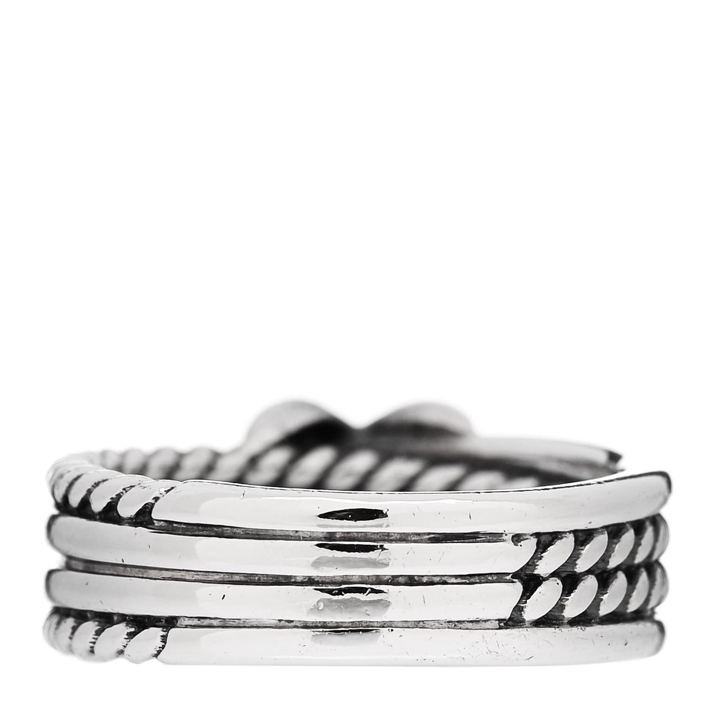 Sterling Silver Diamond X Crossover Ring 52 6