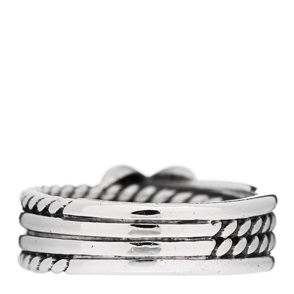 David Yurman Sterling Silver Diamond X Crossover Ring 52 6 3 of 4