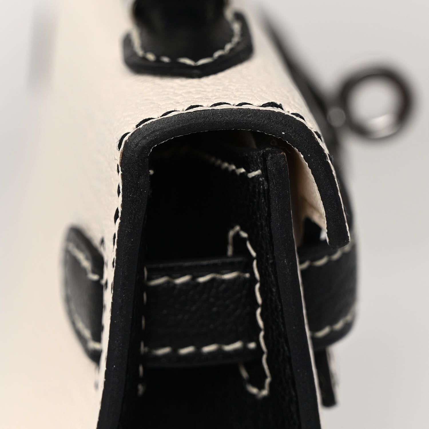 Hermes Chevre Mysore Horseshoe Mini Kelly Sellier 20 Nata Black 11 of 13
