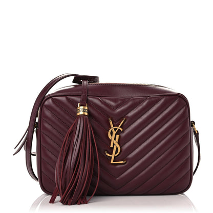 Saint Laurent Calfskin Matelasse Monogram Lou Camera Bag Dark Legion Red 1 of 8