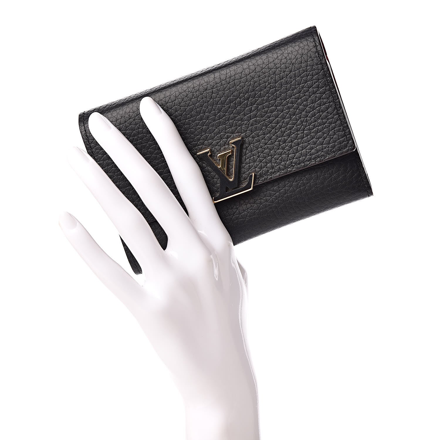 Louis Vuitton Taurillon Capucines Compact Wallet Black 2 of 11