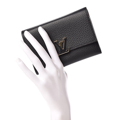 Louis Vuitton Taurillon Capucines Compact Wallet Black 2 of 11