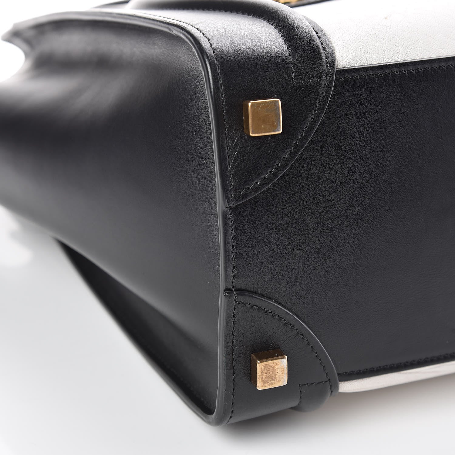 Celine Shrunken Lambskin Micro Bi-Color Luggage Black White 5 of 9