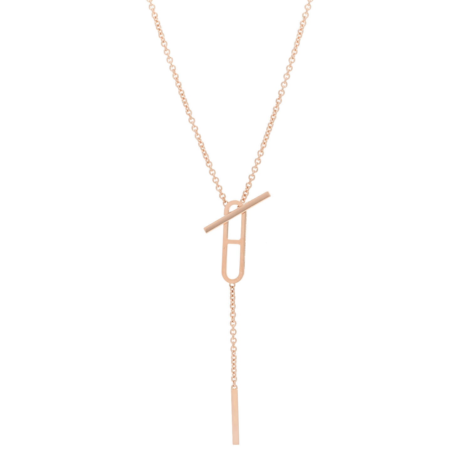 Hermes 18K Rose Gold PM Ever Chaine D'Ancre Necklace 1 of 3
