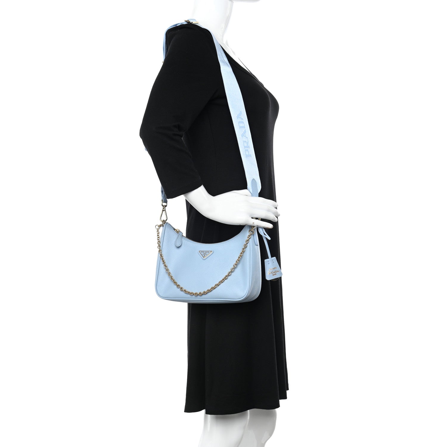 Prada Saffiano Re-Edition 2005 Shoulder Bag Celeste 2 of 11