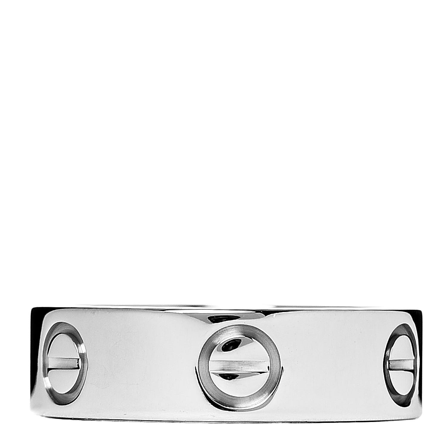 Cartier 18K White Gold 5.5mm LOVE Ring 51 5.75 3 of 4