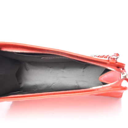 Chanel Patent Calfskin Lucky Symbols Pochette Coral 5 of 9