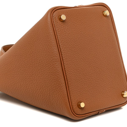 Hermes Taurillon Clemence Picotin Lock 18 PM Gold 7 of 9