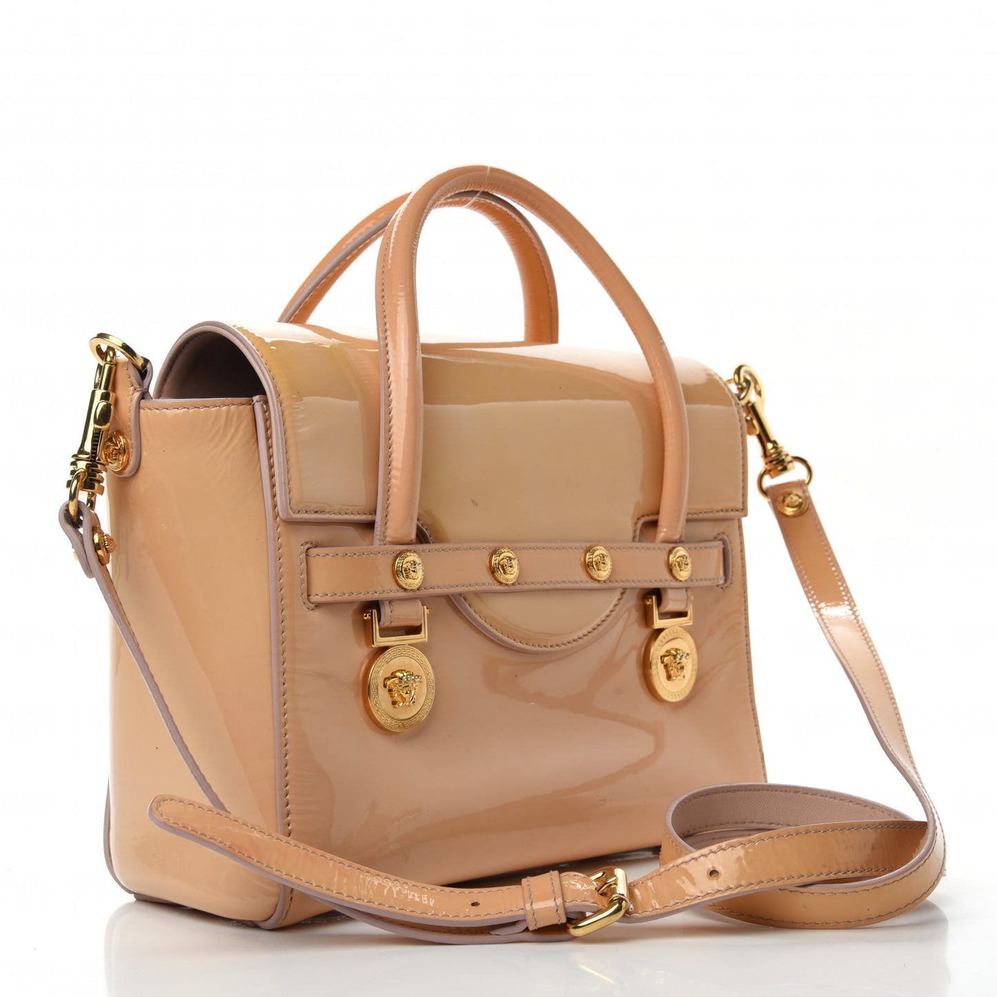 Patent Small Signature Bag Beige