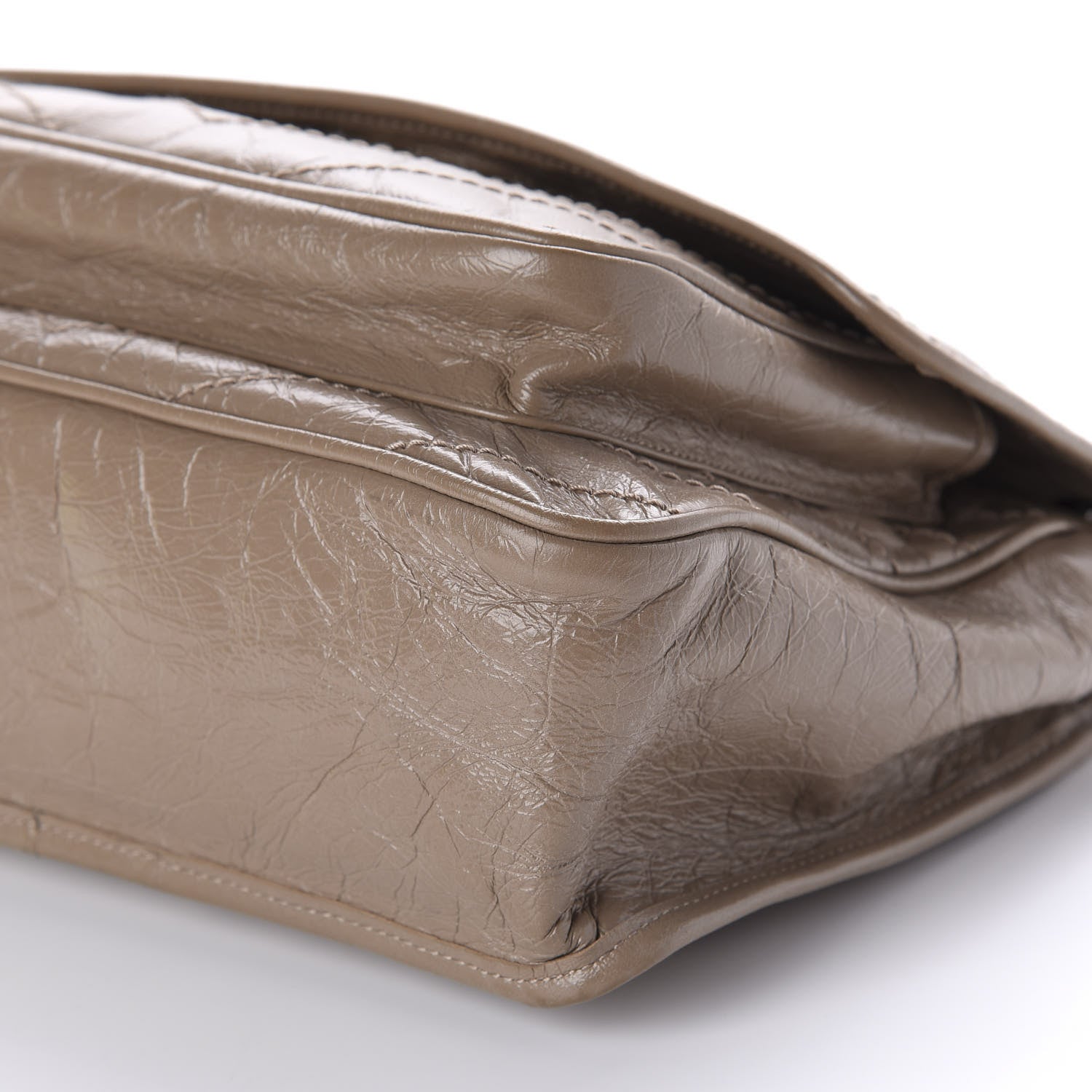 Saint Laurent Crinkled Calfskin Matelasse Monogram Medium Niki Chain Satchel Taupe 7 of 11