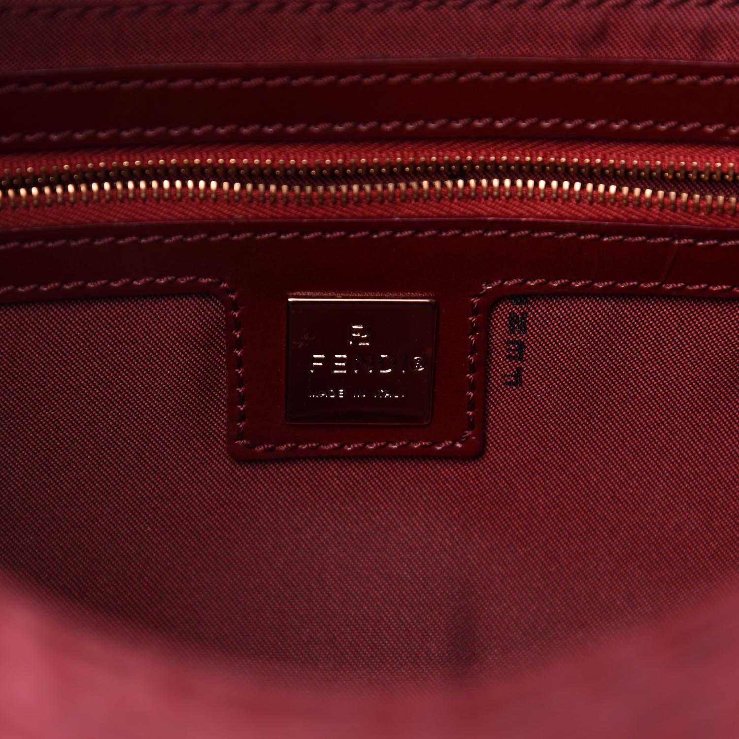 Fendi Zucchino Baguette Burgundy 13 of 14