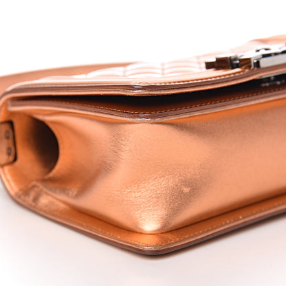 Chanel Metallic Patent Calfskin Quilted Small Boy Flap Orange 9 of 10