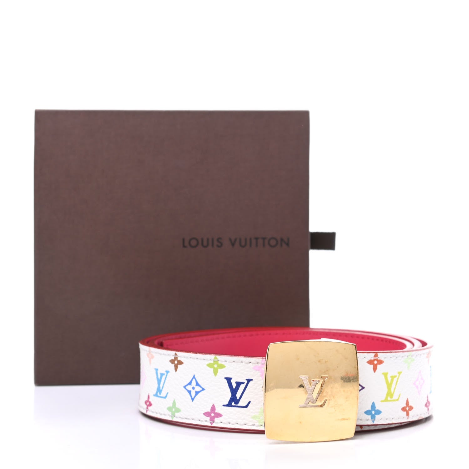 Louis Vuitton Monogram Multicolor LV Cut Reversible Belt 85 34 White Grenade 7 of 7