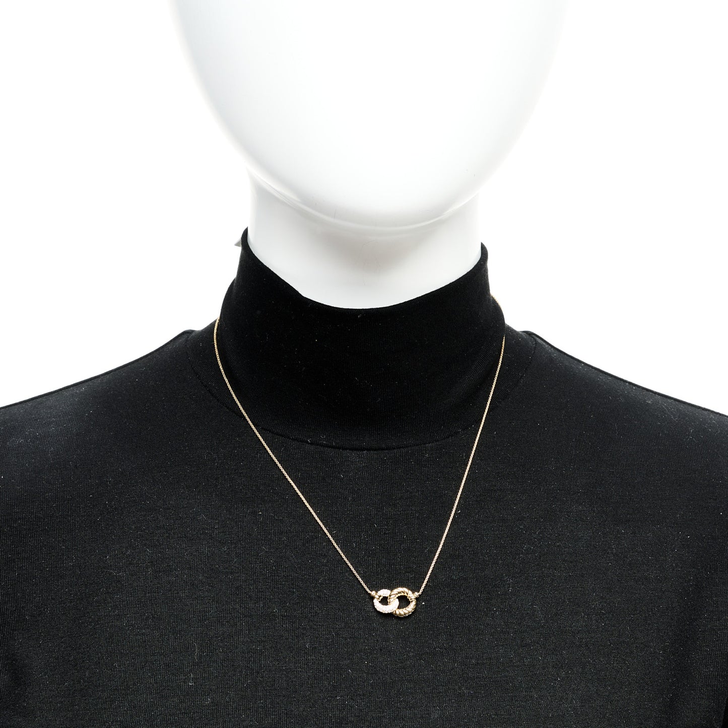 18K Yellow Gold Diamond Pave Extra-Small Belmont Pendant Necklace