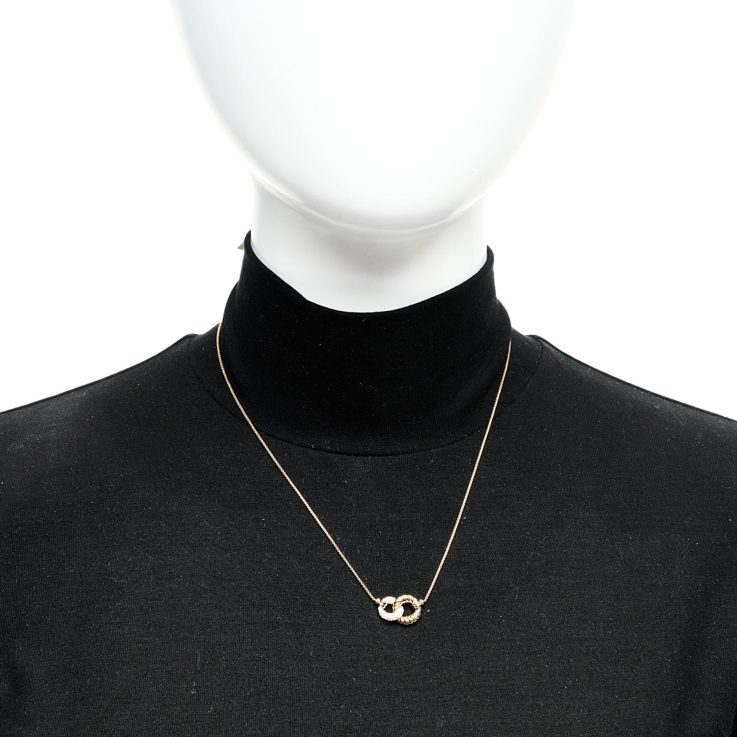 David Yurman 18K Yellow Gold Diamond Pave Extra-Small Belmont Pendant Necklace 2 of 6