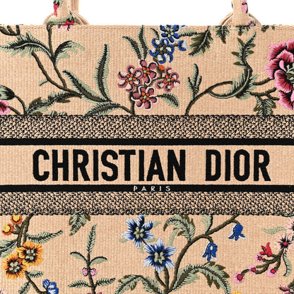 Christian Dior Raffia Embroidered Petites Fleurs Medium Book Tote Natural 8 of 10
