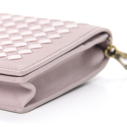 Bottega Veneta Nappa Intrecciato Checker Chain Wallet Deco Rose Quartz 8 of 10
