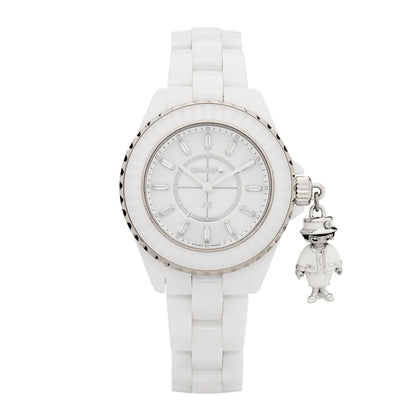 Chanel 18K White Gold Ceramic Diamond 33mm J12 Limited Edition Mademoiselle Charm Quartz Watch White 1 of 5