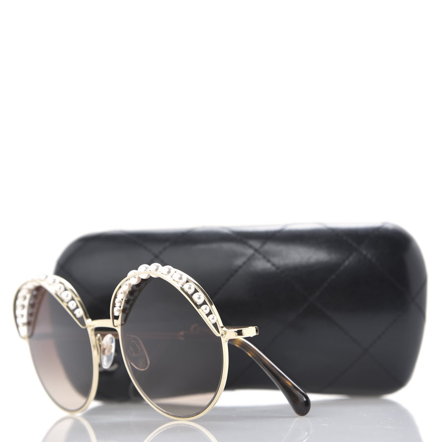 Chanel Pearl Round Sunglasses 4234-H Light Brown 8 of 8