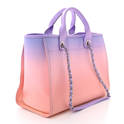 Chanel Shaded Calfskin Medium Deauville Tote Light Purple Pink Coral 4 of 12