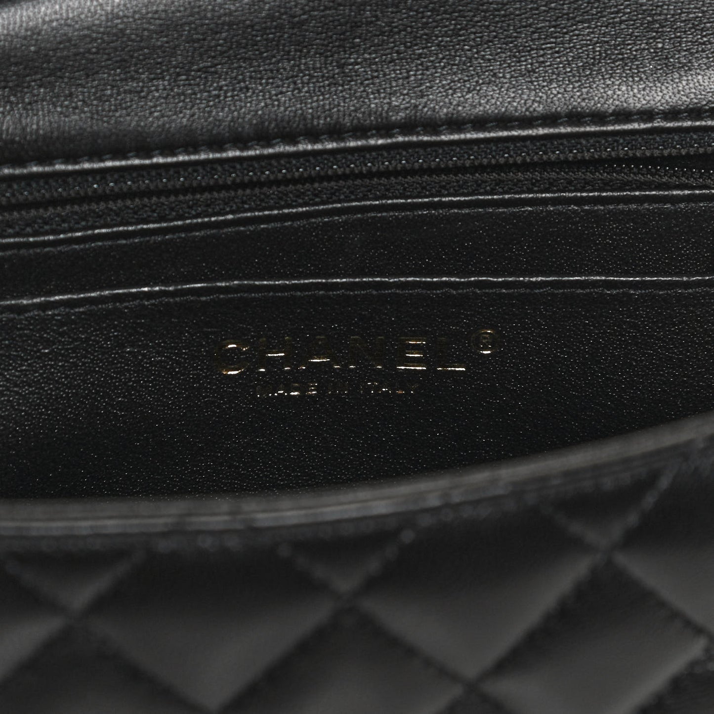 Lambskin Quilted Mini Square Flap Black