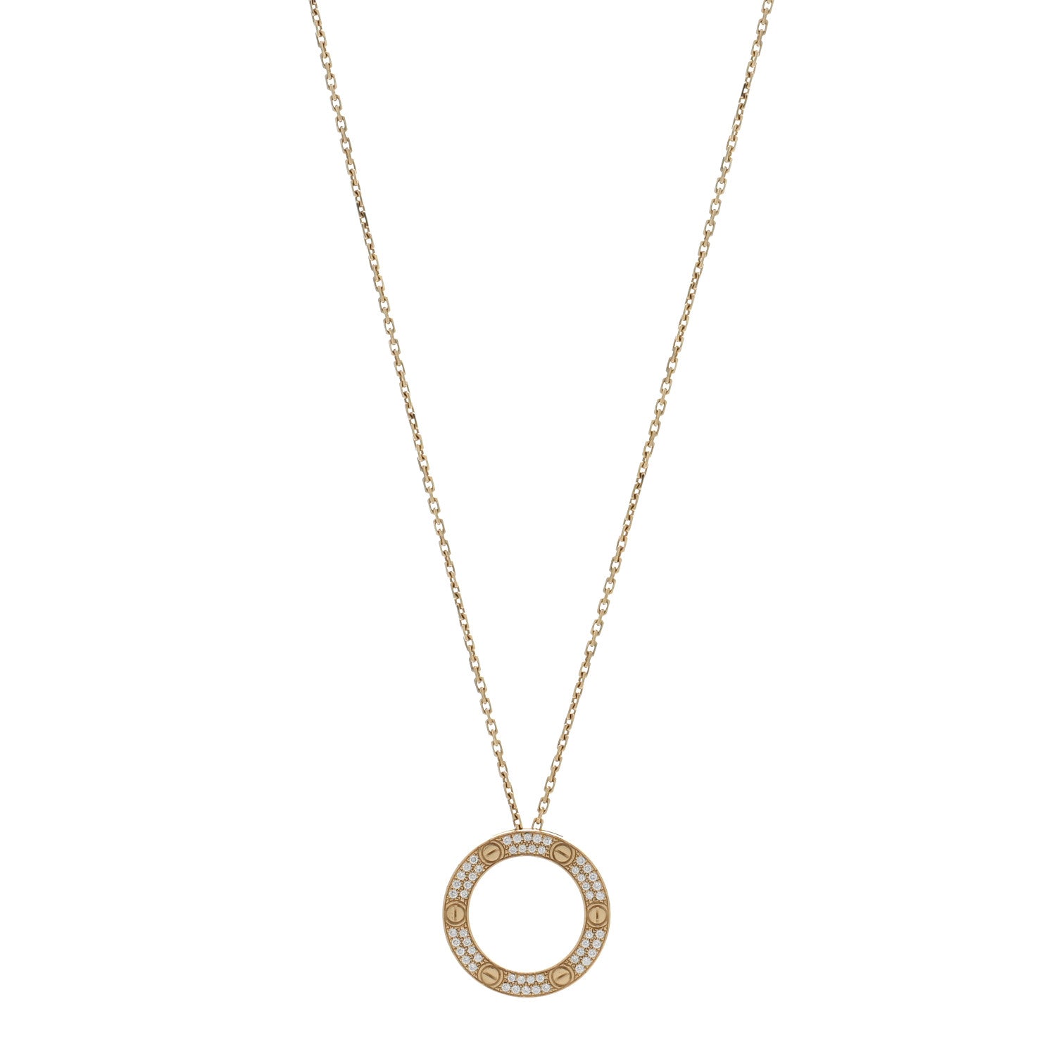 Cartier 18K Yellow Gold Diamond LOVE Paved Necklace 1 of 5