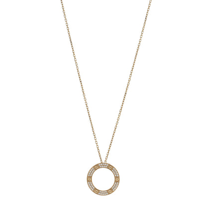 Cartier 18K Yellow Gold Diamond LOVE Paved Necklace 1 of 5
