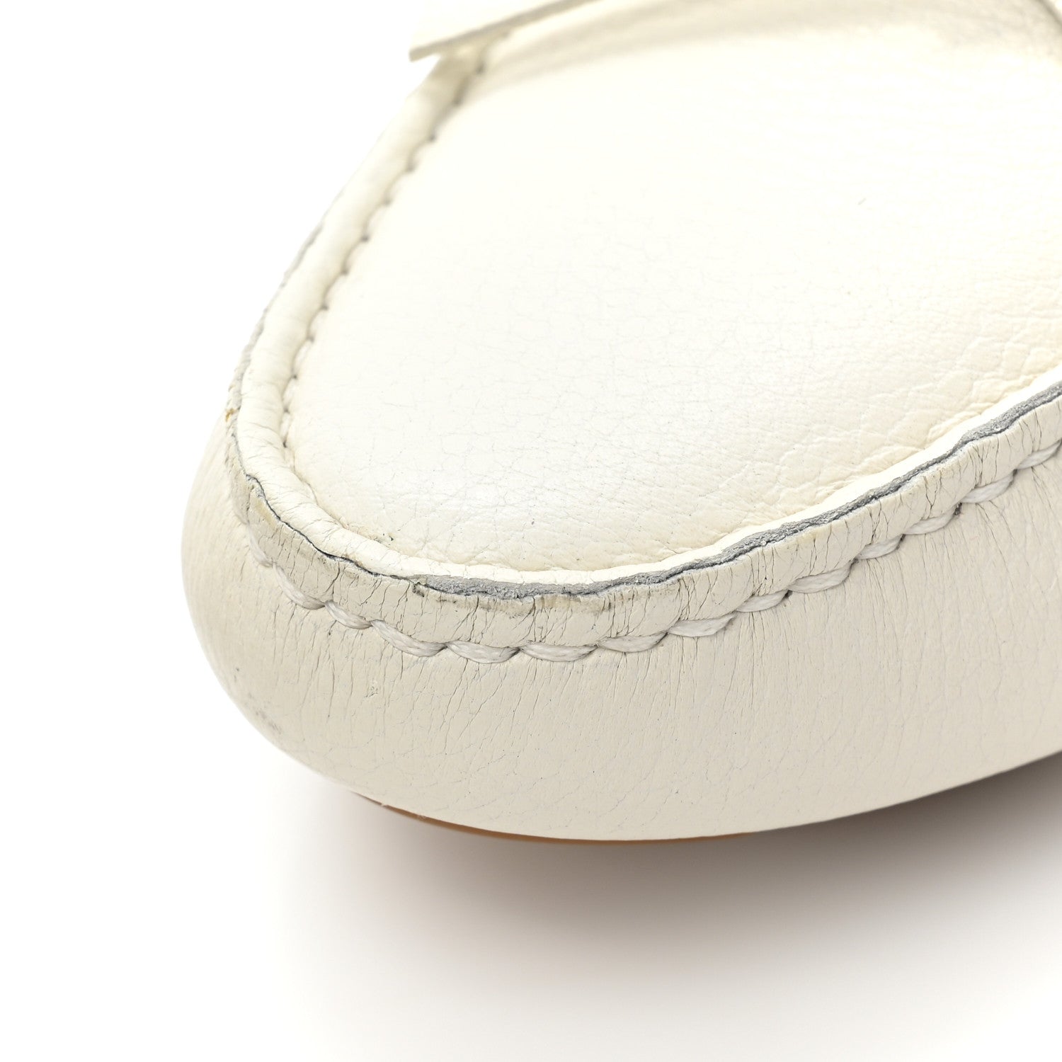 Prada Calfskin Bow Driving Loafer 36 White 10 of 13