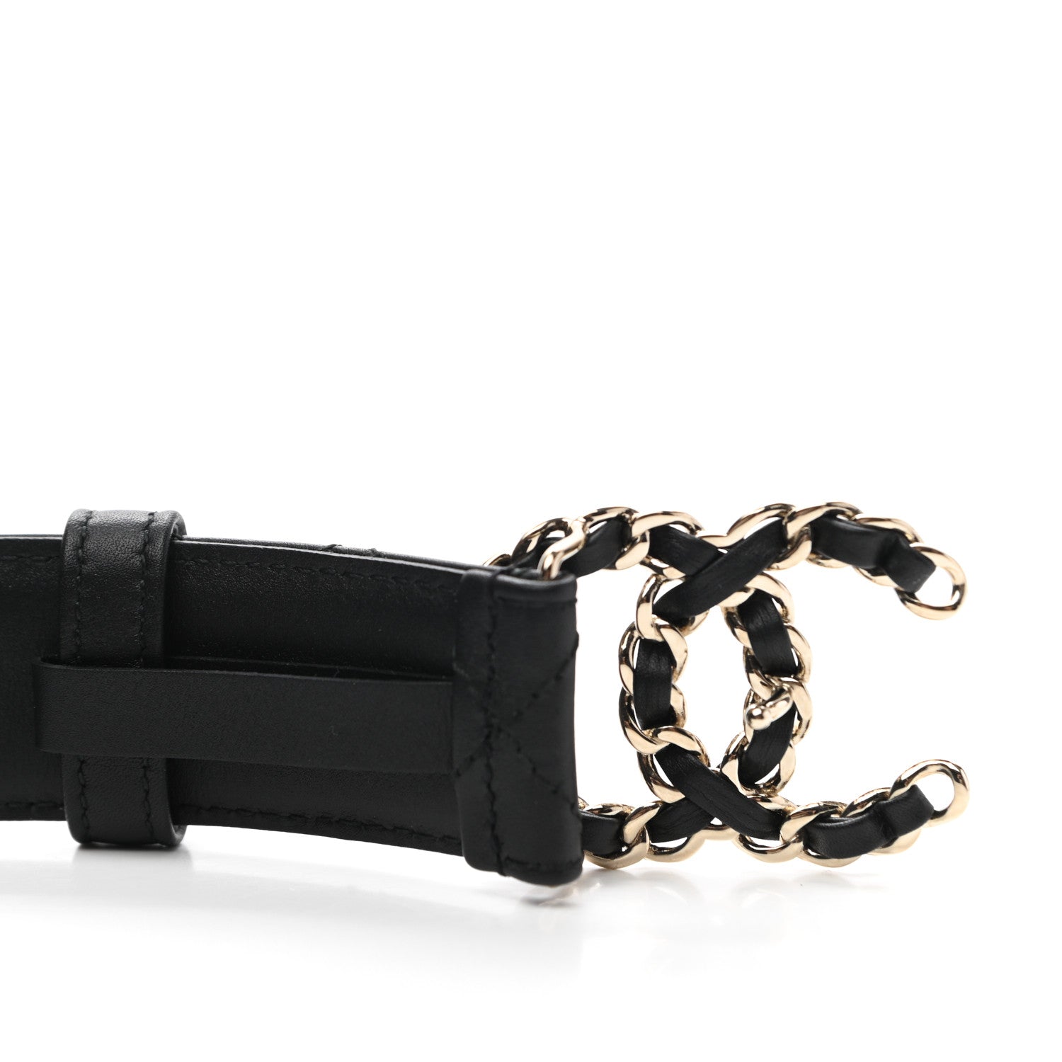 Chanel Lambskin Quilted CC Chain Belt 85 34 Black 6 of 9