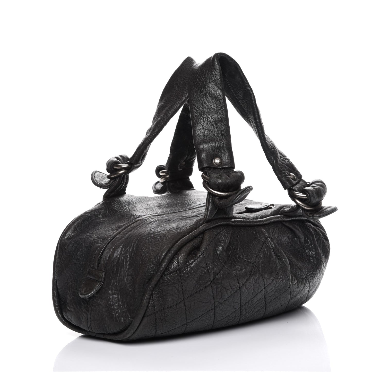 Distressed Lambskin Le Marais Bowler Black