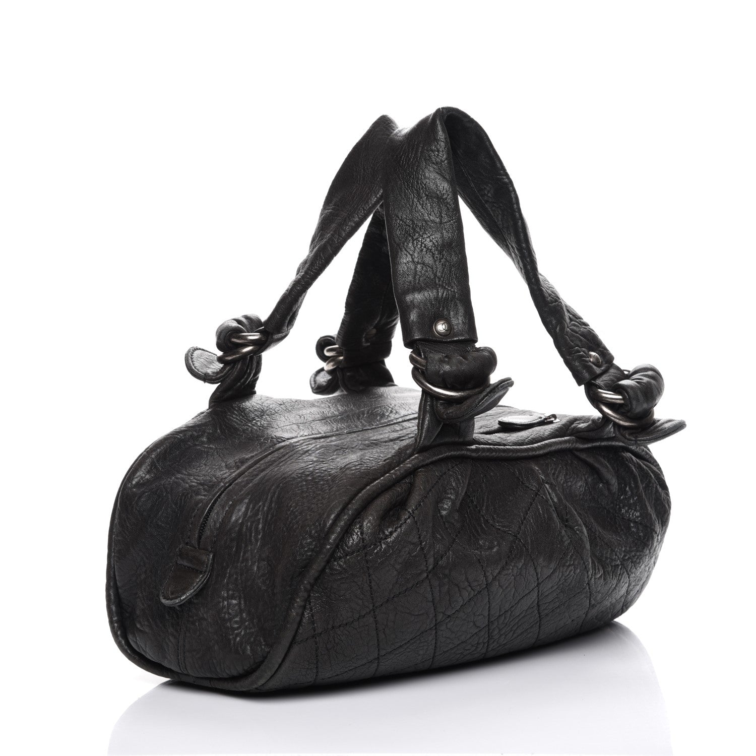 Chanel Distressed Lambskin Le Marais Bowler Black 3 of 13