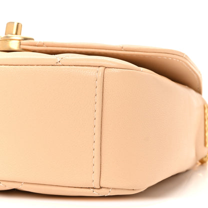 Chanel Lambskin Quilted CC Coin Flap Bag Beige 10 of 10