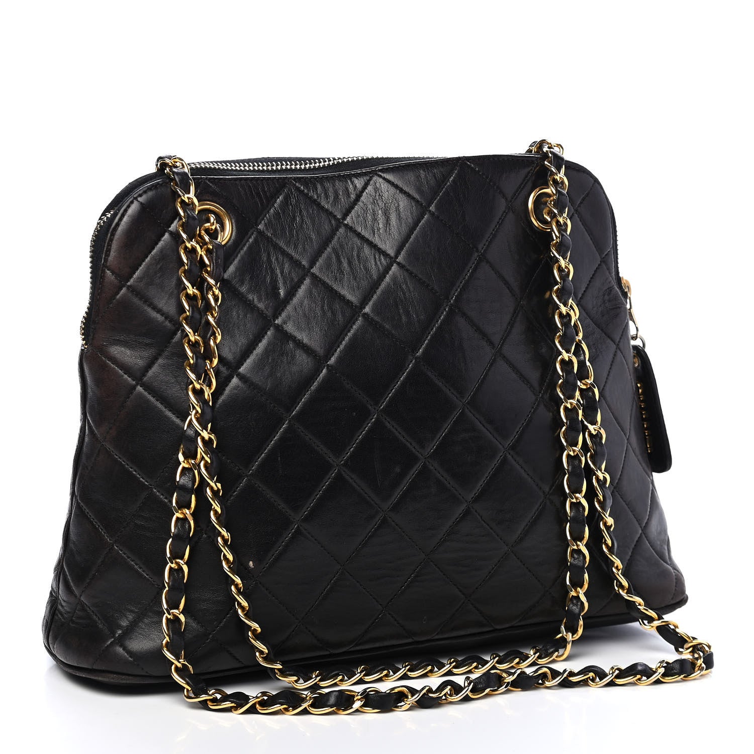 Chanel Lambskin Quilted Shopping Tote Black 2 of 10