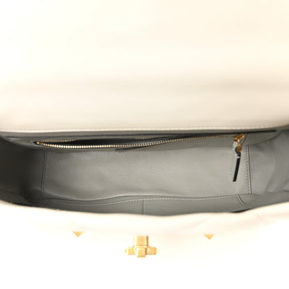 Valentino Garavani Nappa Large Roman Stud Shoulder Bag Ivory 9 of 17