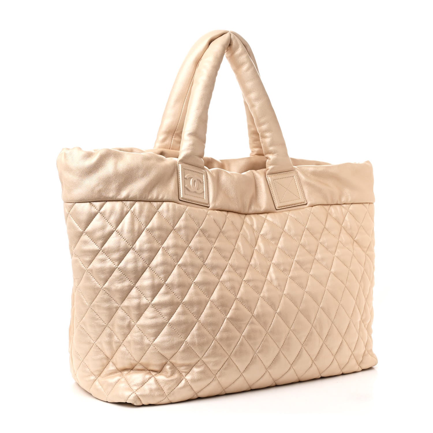 Chanel Metallic Lambskin Quilted Large Coco Cocoon Tote Light Gold 3 of 10
